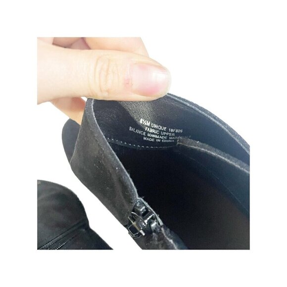 Madeline Girl Black Suede Wedge Ankle Boots with Zipper Women's Size 8.5 Fall - Picture 8 of 8